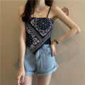bellylady Women Cotton Spaghetti Strap Tank Tops Sexy Sleeveless Retro Printing Slim Fit Vest For Party Club. 
