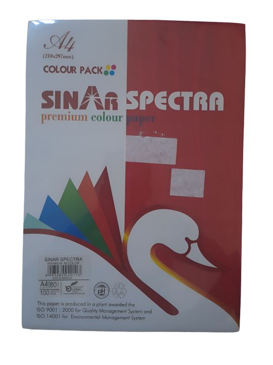 A4 paper Color Sheets 100 Sheets 80GSM 10 Colors Original Sinar Spectra ...