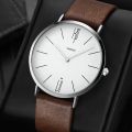 New Edition Boys Woch Luxury Leather Band Quartz Analog Wrist Watch - Men Gents Watches Black Brown White. 
