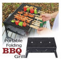 BBQ Grill Machine BBQ Stove Portable BLACK Small Barbecue Stove Charcoal BBQ Grill Patio Camping Picnic Burner Foldable BBQ Grills- Black (TLS). 