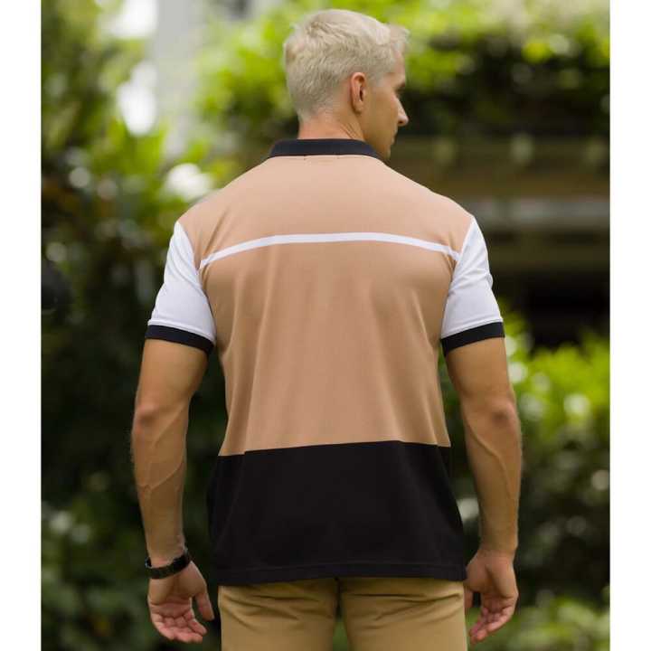 Casual Wear Stripe Cuban Collar T-Shirt