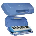 Bee 32 Keys Melodica with Box type Hard Case 1 year Warranty - Blue Pink Instrument with Hard Case Mouthpiece Air Piano Soprano Keyboard Melodica with 2 Soft Long Tubes, Short Mouthpieces and Box type Carrying Bag for Kids Beginners Gift, Blue/ Green/Pink. 