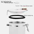 Airtight Coffee Canister 1 Set Coffee Bean Storage Jar Stainless Steel Canister with Date Tracker Measuring Scoop Lockable Coffee Storage Container. 