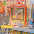 MAYTTO Desk Cooling Fan Spray Fan Summer Cooling Fan Quiet Cooling Air 3 Gear Wind Adjustment Colorful Ambient Light USB Mini Portable Summer Fan Stand Fan Desktop Fan For Room Office. 