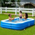 Intime large 3 rings inflatable rectangular kids portable swimming pool(262cm*175*60cm). 