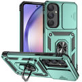 For Samsung Galaxy A55 5G Case with Slide Camera Cover, 360° Ring Holder Metal Kickstand, work for Phone Holder Car Mount, Drop Peep Protection. 