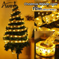 Auoyo 1/4/10M Ribbon Fairy Light Christmas Decoration Light Christmas T r e e Ornaments String Lights LED Ribbon Lights Christmas T r e e String Lights for Party Decoration Indoor Outdoor Hanging Items. 