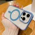 Candy Color Bumper Transparent For Magsafe Magnetic Case For iPhone 16 14 11 12 13 15 Pro Max Mini X XS XR 8 7 Plus Clear Cover. 