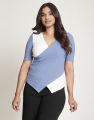 Spring & Summer Color Blocked Wrapped Top. 