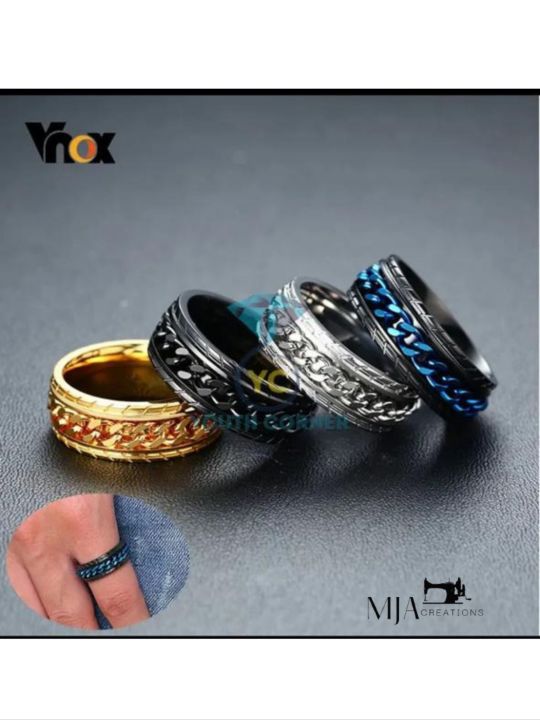 New Chain Ring for men's pack of 2 Fine Quality attractive||nLooking Black Challa/Ring by MJA Creations