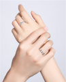 2Pcs Heart Shaped Couple Ring Boyfriend Girlfriend Proposal Anniversary Gift. 