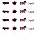 High Quality Class Of 2025 Cake Topper Glitter Diploma Cupcake Decoration Odorless Safe Grad Cap Cake Pick for Food Decoration Cake Decoration Graduation Celebration. 