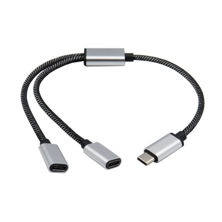 Usb Cable Splitting 2 in 1 USB C Male to Double USB C Female Splitter Converter Adapter ...