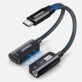 UGREEN 2 in 1 External USB Audio Sound Card DAC USB Type C to Hifi 3.5mm Sound Card to USB C PD 60W Charging Cable Adapter Compatible with  iPhone 15 Pro Max, Macbook 13 iPad Pro Samsung S24 S23 Ultra, Headphone, Speaker. 