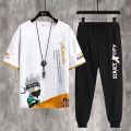 13 Junior and Senior High School Students Short Sleeve T T-shirt 12-15 Year-Old Boy Handsome Summer Clothes 14 Teenagers Teen Men's Clothing Suit 16. 