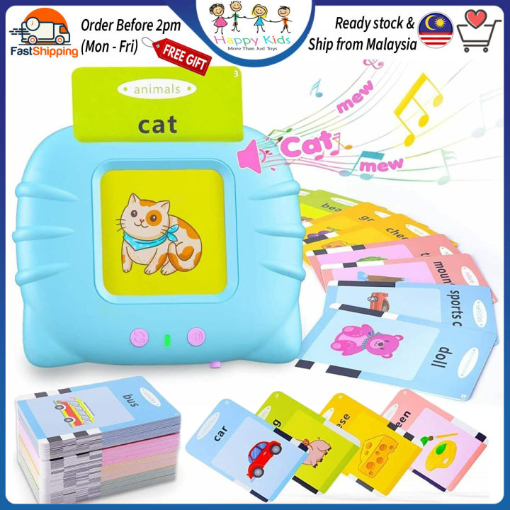 [Happy Kids] Double Sided Flash Card Reader Reading Cards Machine Learning Words 英语单词有声卡 Kad Imbas Berbunyi - BT357