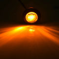 1X 3/4" Amber Yellow Small Round Side Marker lights 3LED Button Lamps Lorry 12V Encounter. 