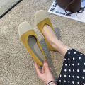 Women's Flat Shoes Internet Hot Shoes Peas Shoes2023Spring and Summer Breathable Soft Bottom Ballet Grandma Shoes All-Matching Lazybones' Shoes. 