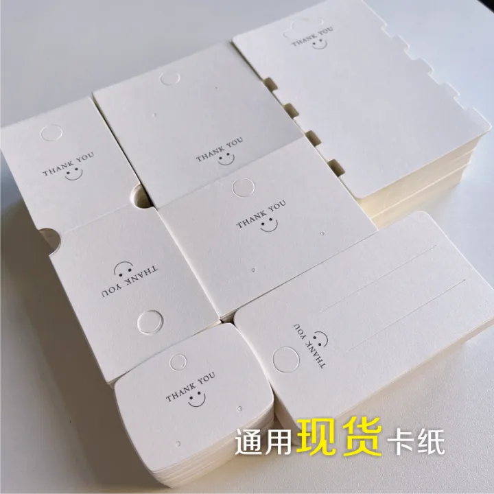 In Stock Thank You Earrings Ear Studs White Cowhide Earrings Card Grip Paper Card High-End Jewelry Hairpin Necklace