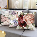 Quorrae Cushion Case Aesthetic Soft Texture Floral Pattern Cushion Cover / No-pilling Pillow Case Fine Stitching Polyester Machine Washable Floral Pattern Cushion Case Home Decor  ﻿. 