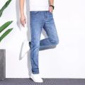 Summer Ultra-Thin Ice Oxygen Cool Men's Jeans Stretch Slim-Fitting Small Straight Trendy Loose Casual Long Pants. 