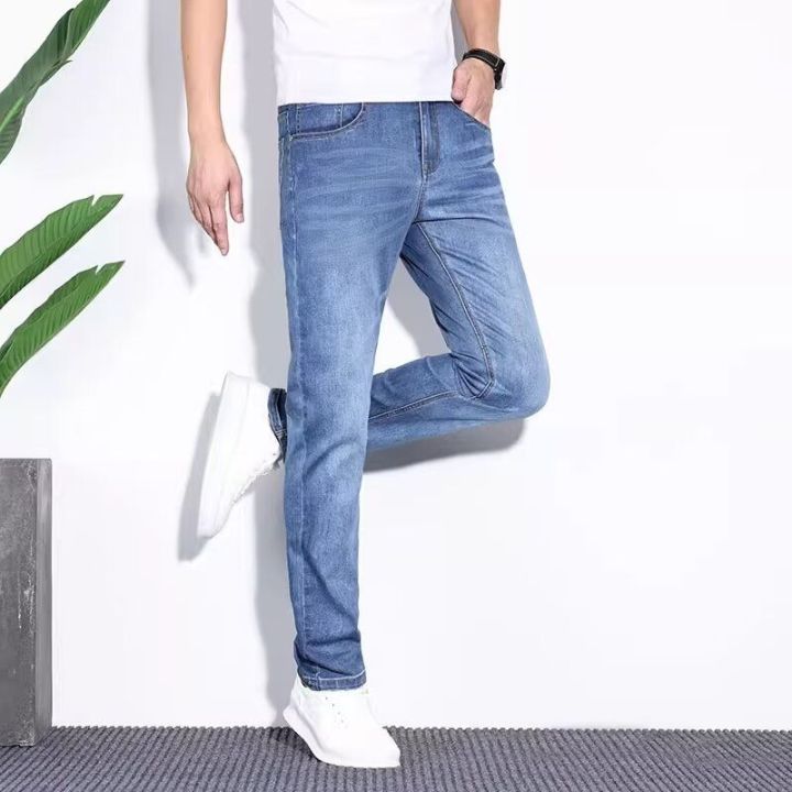 Summer%20Ultra-Thin%20Ice%20Oxygen%20Cool%20Men's%20Jeans%20Stretch%20Slim-Fitting%20Small%20Straight%20Trendy%20Loose%20Casual%20Long%20Pants%20-%20Image%207