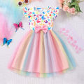 Kids Dress for Baby Girls Clothing Short Sleeve 3 4 5 6 7 Years Old Summer Casual Children Clothes Butterfly Unicorn Girls Dress. 