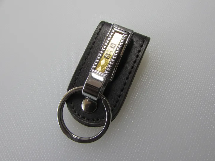 High Quality Leather Stainless Steel Detachable Hanging Keychain Key Ring Holder for Waist Belt