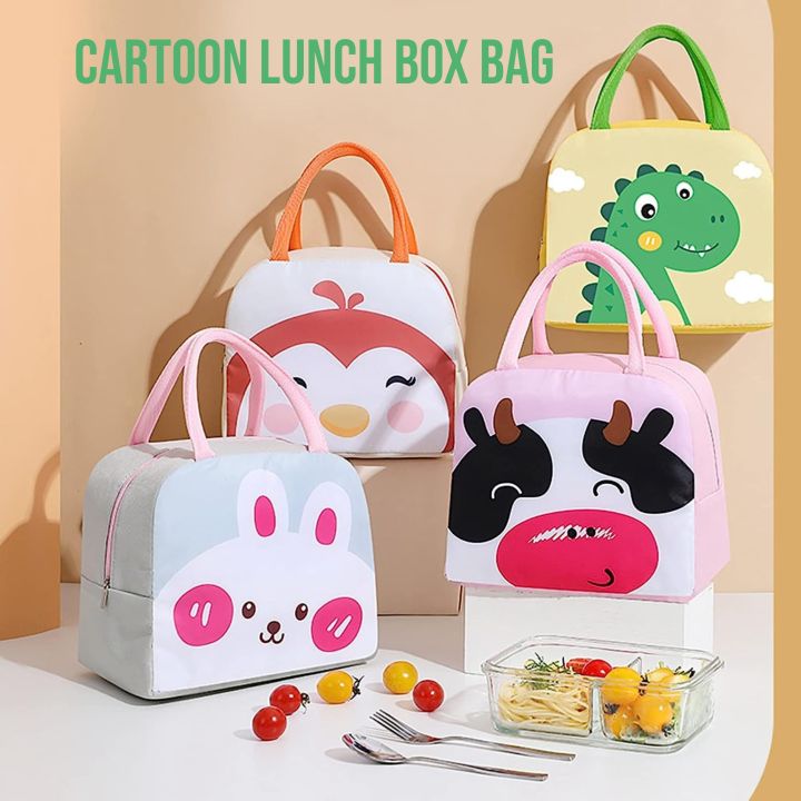 EASY CLEAN 3D Cartoon Heat Insulated Thermal Lunch Box Bag Waterproof Food Container Case Bento Travel Storage Bags