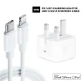 Genuine Apple iPhone 20W Power Adapter With USB Type-C to Lightning Fast Charging Cable For iPhone 16 15 14 13 12 11 Pro Max Xs Max XR 8 6 7 Plus Charger. 