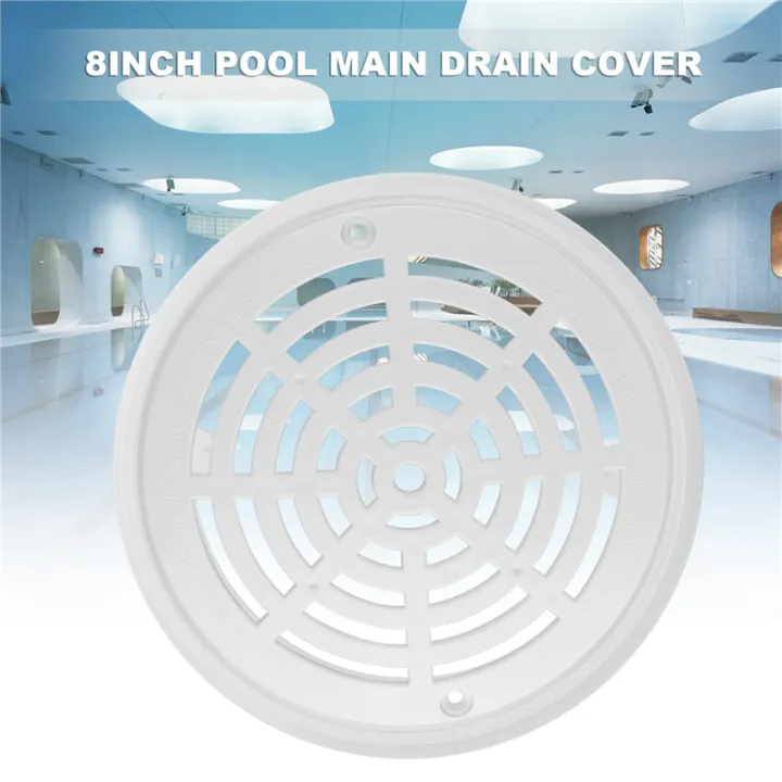 8Inch%20Pool%20Main%20Drain%20Cover%20the%20Top%20Grate%20Bottom%20Mounting%20Plates%20White%20Replacement%20Pool%20Drain%20Cover%20Pool%20Outlet%20Cover%20-%20Image%202