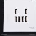 Tre 2/3/4/6 USB Port Wall Charger Outlet AC Power Receptacle Socket Plate. 