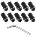 10Pcs/Set M5 Bolts Motorcycle Metric Rubber Well Nuts Windscreen Fairing Cowl Universal for Windshield Accessories. 