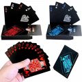 Card Pack Pure Black Magic Box-packed Waterproof PVC Plastic Playing Card Pack Set. 