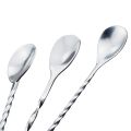 3 Pcs Extra Long Stainless Steel Mixing Spoons Spiral Pattern Bar tail Shaker Spoon Bare Stirring Spoon for Tea Coffee Ice Cream Juice Drink Milkshakes. 