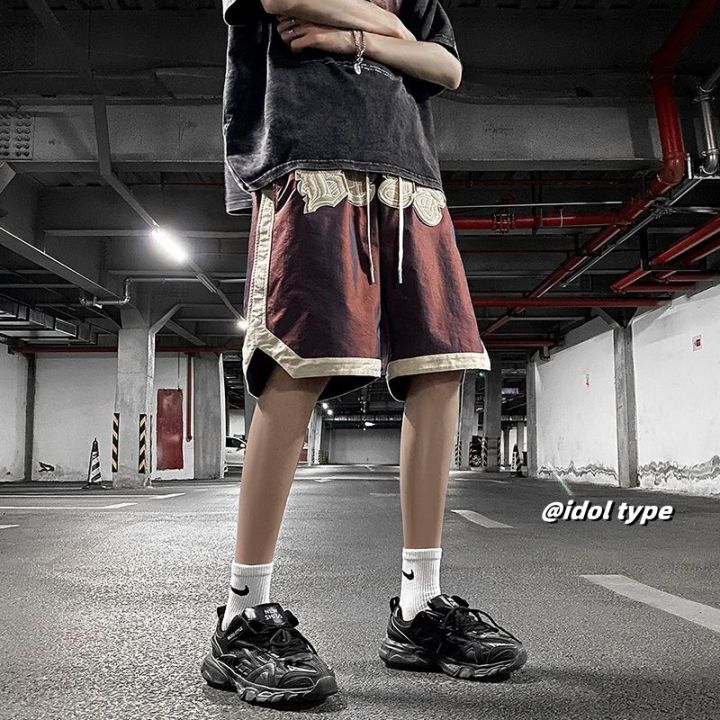 American%20Boxing%20Sports%20Shorts%20Men's%20Summer%20Casual%20Loose%20Knee%20Length%20Pants%20Heavy%20Fashion%20High%20Street%20Basketball%20Large%20Trunks%20-%20Image%203