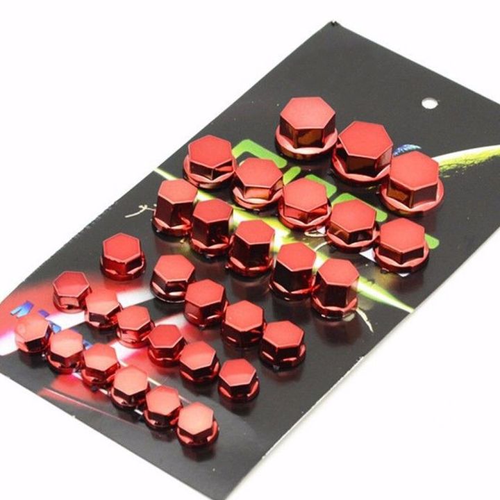 【Red】 30Pc Motorcycle Modification Accessories Motorcycle Screw Nut Bolt Cap Covers Decorative Styling Parts Kawasaki