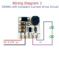 MiNI DC 5-27V 350mA Step-down HB LED Driver Module Adjustable PWM Controller DC-DC Buck Constant Current Converter 5V 12V 24V. 