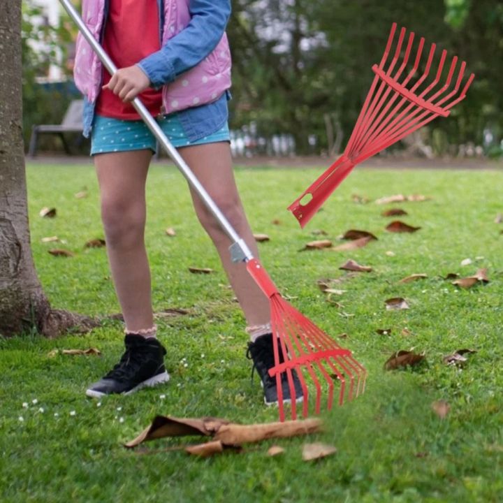 Metal Rake Multi Functional High-carbon Steel Rake Durable Red Fallen ...