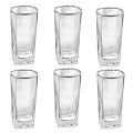 6Pcs Water Glasses Square Base Drinking Glass Set (Red Cherry). 