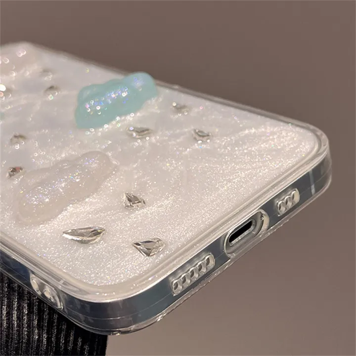 Korea%20INS%20Cute%20Cartoon%203D%20Diamond%20Raindrops%20Clouds%20Soft%20Phone%20Case%20For%20iPhone%2014%2013%2012%20Pro%20Max%2011%20Lovely%20Shockproof%20Back%20Cover%20-%20Image%205