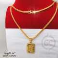 22K Gold Plated Men's Box model 2mm width Chain & Pendant. 
