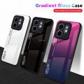 Quiberk for Infinix Smart 9 HD / Hot 50i Tempered Glass Hard Case Gradient Color Back + Soft Frame Shockproof Phone Cover. 