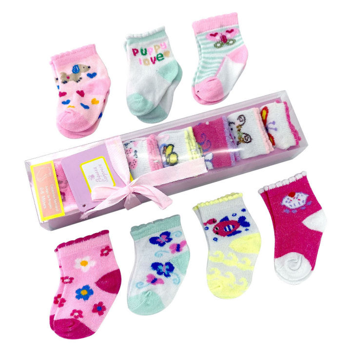 IsALifestyle%207%20pairs%20Infant%20Baby%20Sock%20Gift%20Set%20Newborn%20Baby%20Girl%20Boy%20Socks%20NB-6m%20-%20Image%204