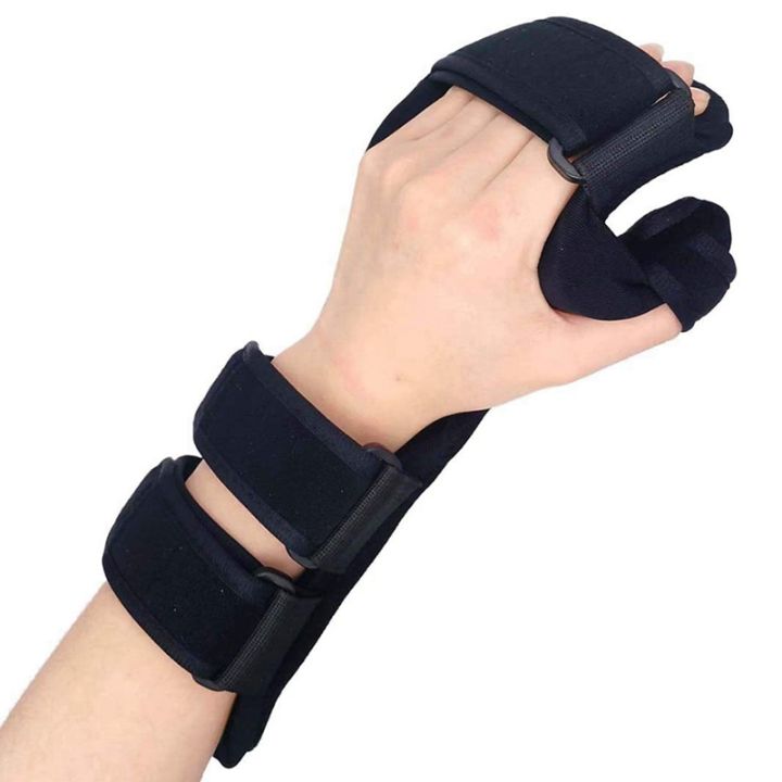 Soft Functional Resting Hand Splint for Flexion Contractures - Stroke Hand Brace (Large, Left)