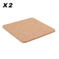 【Miga Plaza】5pcs Wooden Coasters Cup Mat Natural Cork Placemat Table Kitchen Supplies Heat Resistant Square Table Mat. 