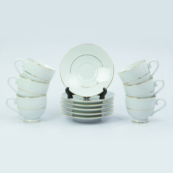 ROYAL FERNWOOD- GOLD LINE 12 PCS TEA SET