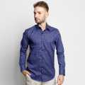 Stripes & Checks Navy Blue & Maroon Paisley Print Shirt - Regular Fit. 