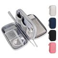 Portable Power Bank Bag Travel Cable Bag Double Layer Electronic Organizer For Charger, USB Cable, Hard Drive, Earphones. 