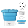 Blue Portable Travel Washing Machine, Mini Folding Washing Machine Combo with Small Collapsible Drain Basket UK Plug. 